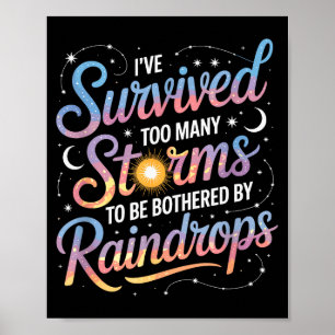 Poster Motivação Positiva Inspiradora, Eu Sobrevivi M