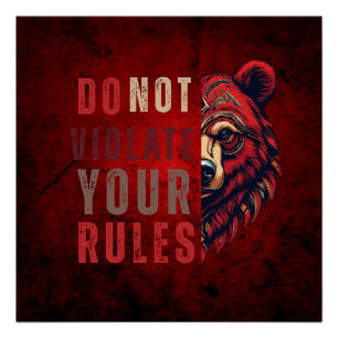 Póster Motivação Próximo modo de pensar Urso