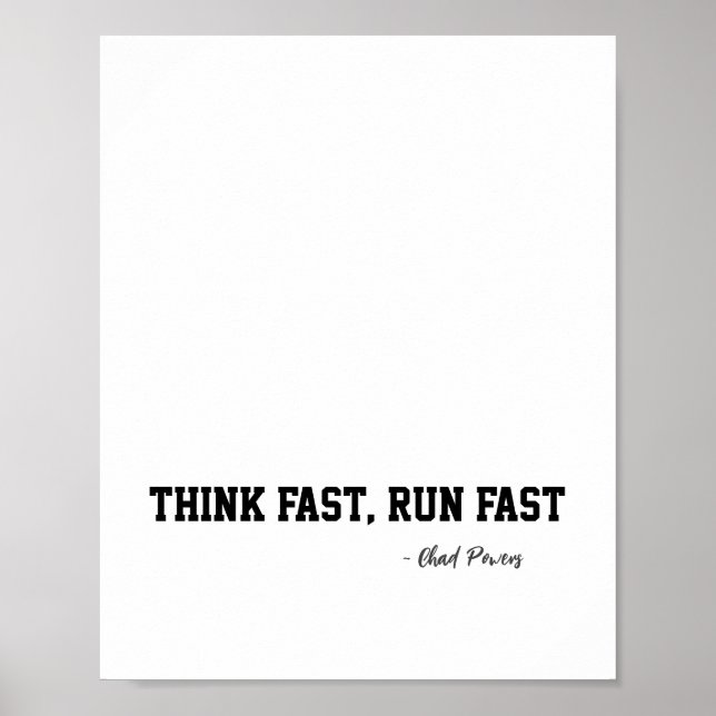 Poster Motivação Rápida de Futebol do Think Fast Run (Frente)