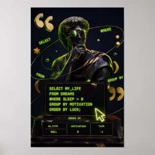 Poster Motivação SQL Programador Divertido