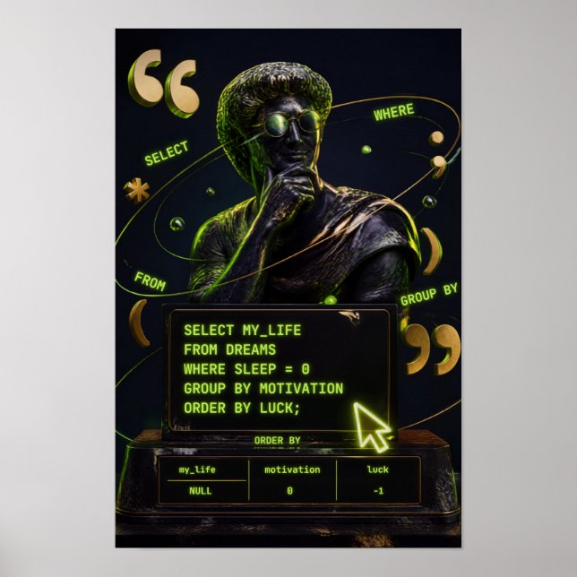 Poster Motivação SQL Programador Divertido  (Frente)