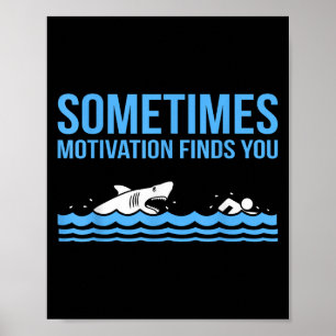 Poster Motivação Te Encontra Engraçado Nadador Nadador Na