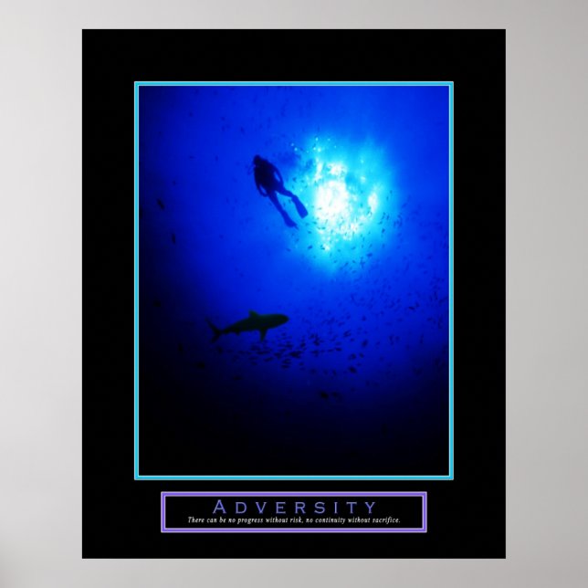 Poster motivacional - "Adversity" - 22"x28" (Frente)