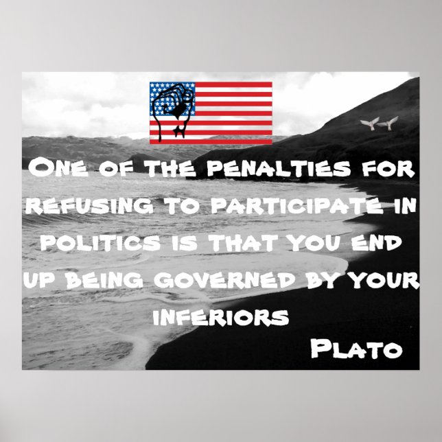 Poster motivacional com citação de Platão (Frente)