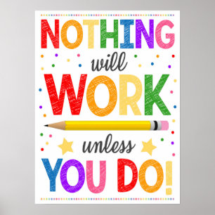 Poster Motivacional de Trabalho do Duro