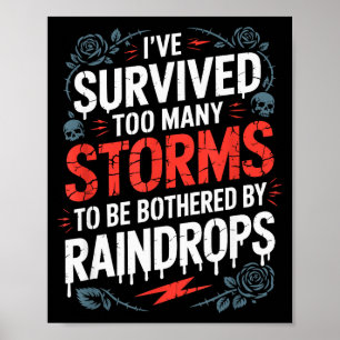 Poster Motivacional Positivo Inspirador, Eu Sobrevivi Hom