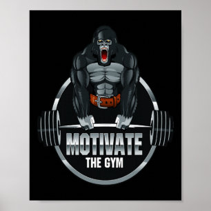 Poster Motivar A Besta De Gorila Gym Workout Bodybuildin