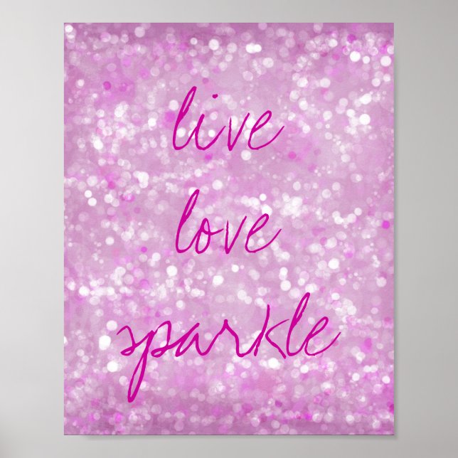 Póster Motivation Quote Live Love Sparkle (Frente)