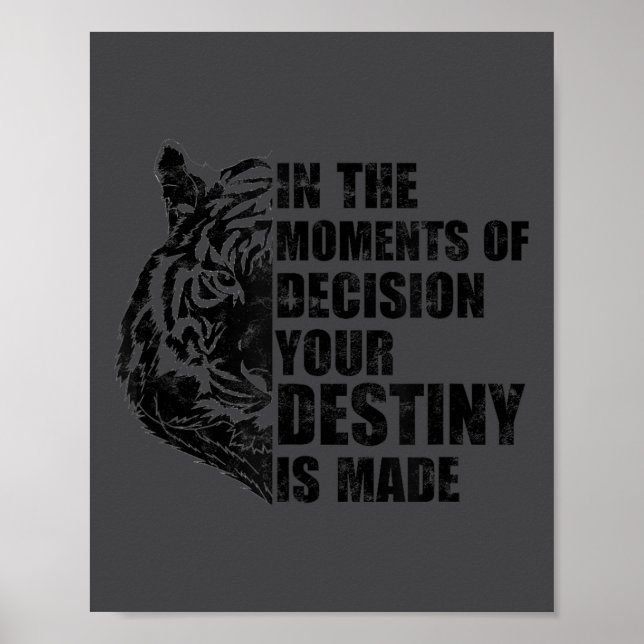 Poster Motivation Success Mindset Quote With Tiger - Moti (Frente)