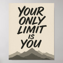 Poster Motivational | Bold Typography & Mountain Art