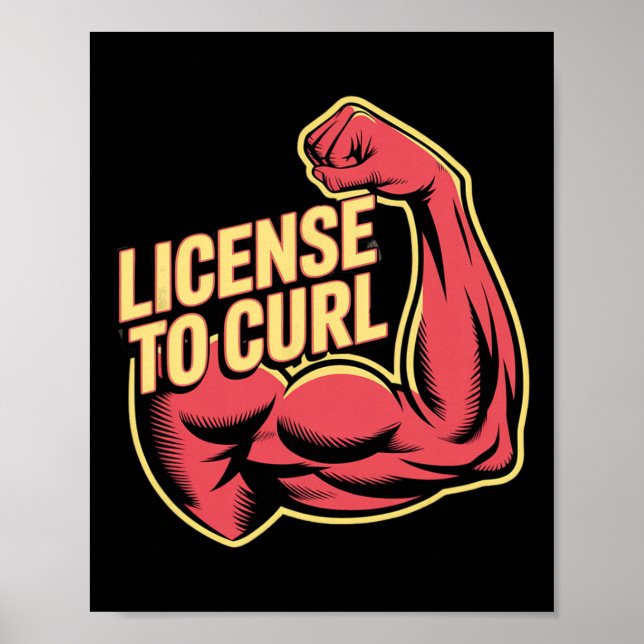 Poster Motivational Funny Gym Humor Biceps ganha Licença (Frente)