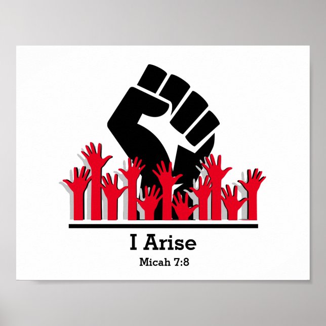 Poster Motivational I ARISE Micah 7:8 Christian (Frente)