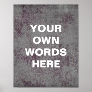 Póster Motivational Quote Poster, distressed blue purple