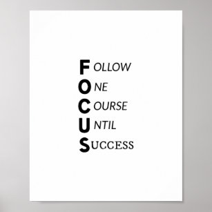 Poster Motivational Typography Quote - Focus Abbreviation