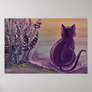 Poster Motive "Lavanda Cat" aus Archivpapier