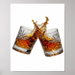 Poster Motivo Artístico Classic Silver WHISKY SPLASH
