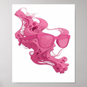 Poster Motivo Artístico de ARTE ABSTRATO Rosa Divertido