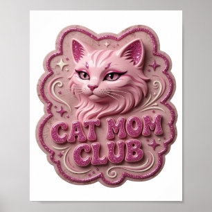 Poster Motivo Artístico do CLUBE DA MÃE DE GATO Rosa Atra