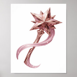 Poster Motivo Artístico em Pink ROSE GOLD STAR WAND