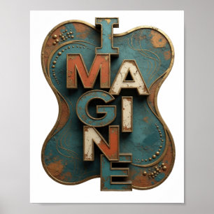 Poster Motivo Artístico IMAGINE de Laranja Fresca