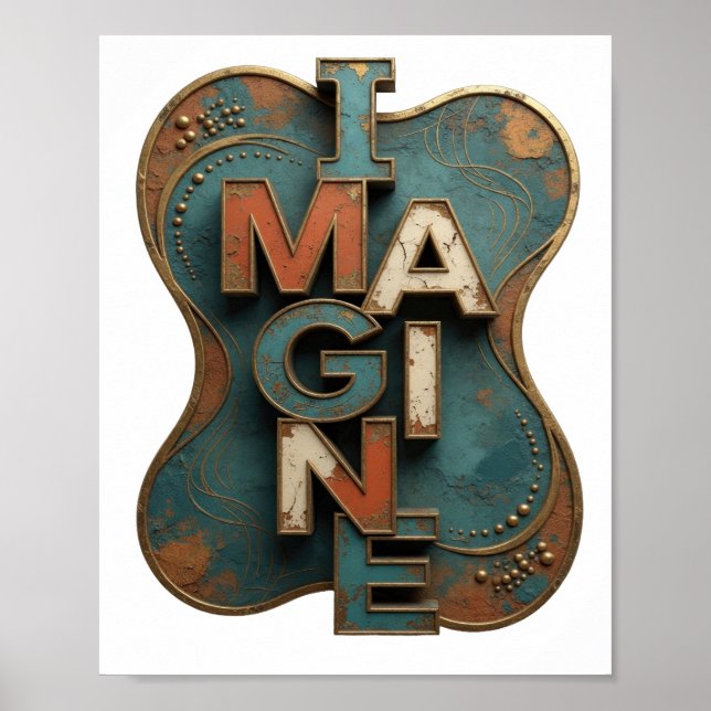 Poster Motivo Artístico IMAGINE de Laranja Fresca (Frente)