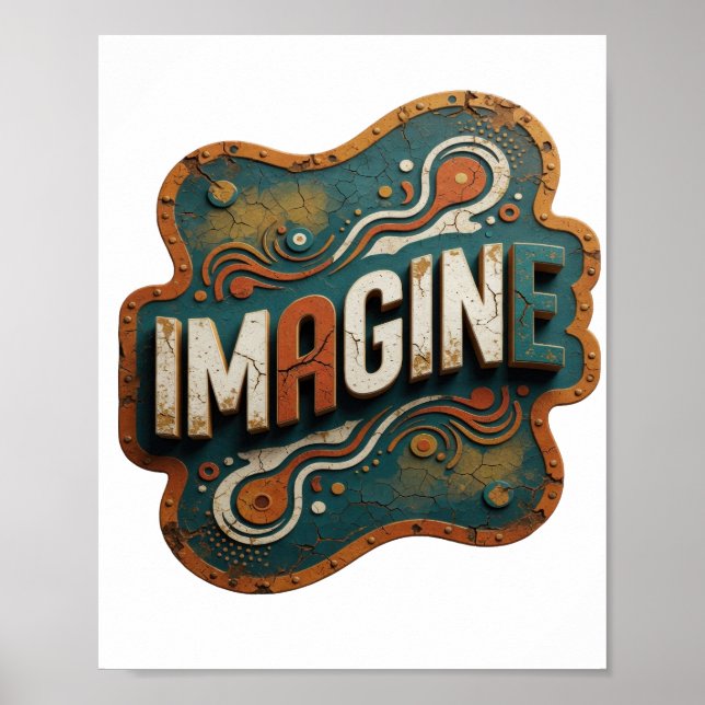 Poster Motivo Artístico Laranja Clássico IMAGINE (Frente)