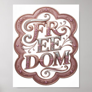 Poster Motivo Artístico Prata LIBERDADE Artística