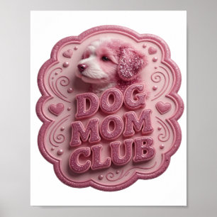 Poster Motivo Artístico Rosa para Clube de MÃE DE CÃO Ele
