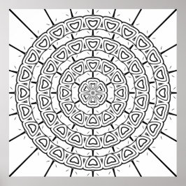 Poster Motivo de Arco em Camadas Arte de Colorir Mandala