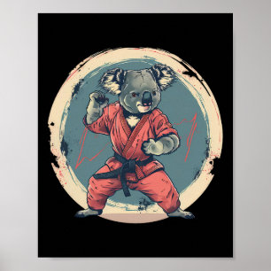 Poster Motivo de Coala de Caratê Taekwondo Jiu-jitsu Mma