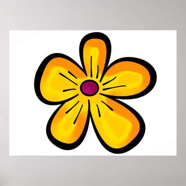 Poster Motivo de flor amarela (Frente)