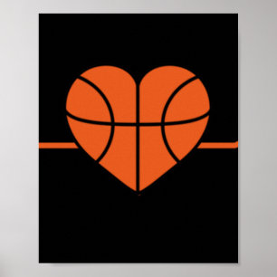 Poster Motivo desportivo de pulsação de basquete