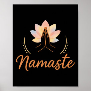 Poster Motivo Namaste Lótus Para Espiritualidade Meditaçã