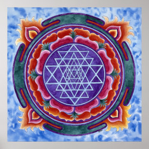 Póster Motivo redondo de Sri Yantra