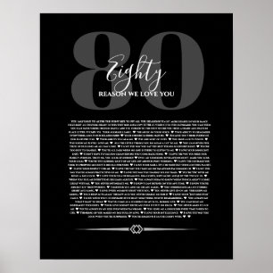 Poster Motivos que amamos sobre você 90,80 70, 60, 50, po