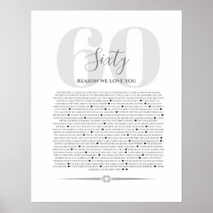 Poster Motivos que amamos sobre você 90,80 70, 60, 50, po