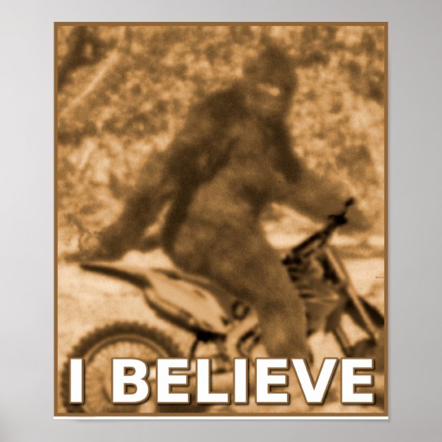 Poster Moto de Motocross Big Foot Sasquatch Placa Engraça (Frente)