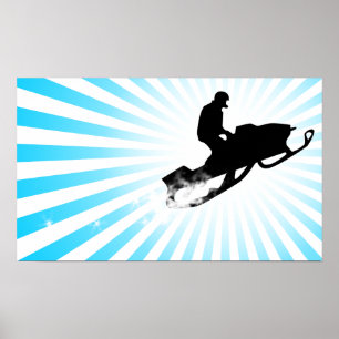 Poster moto de neve. trilha de pó.