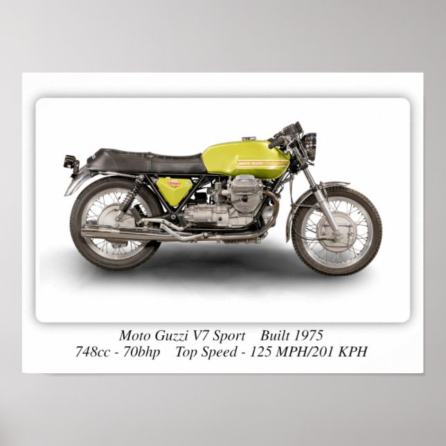 Poster Moto Guzzi V7 Esporte Moto - A3 (Frente)