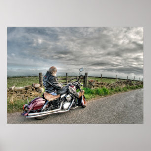 Poster Motocicleta Americana de Biker Mais Antiga