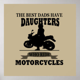 Poster motocicleta da melhor filha de pais