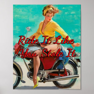 Poster Motocicleta de 1950 por Gil Elvgren