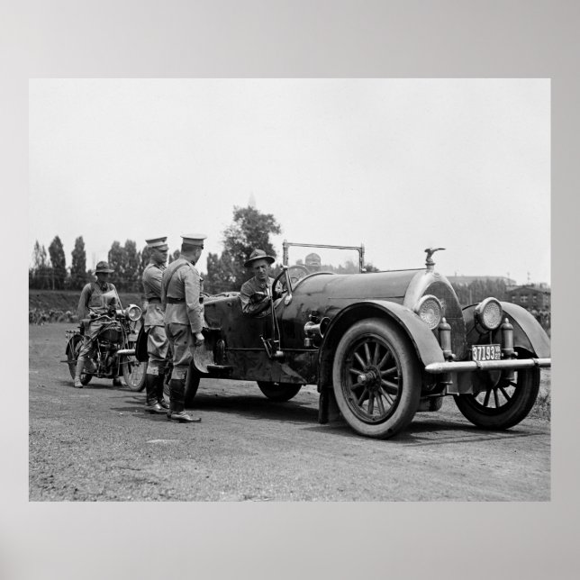 Póster Motocicleta do Marine Corps, 1920 (Frente)