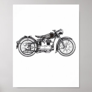 Poster Motocicleta Retroativa - Eu Amo Minha Motocicleta