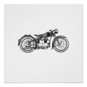 Póster Motocicleta Retroativa - Eu Amo Minha Motocicleta