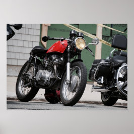 Poster Motocicleta Vintage Cafe Racer Brat, de 70 anos