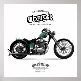 Poster Motocicleta Vintage Chopper