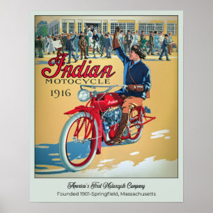 Poster Motocicleta Vintage Colorida