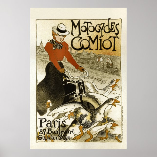 Poster Motocicletas Comiot Vintage Publicidade Francesa (Frente)