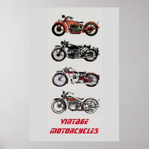 Póster MOTOCICLETAS do vintage
